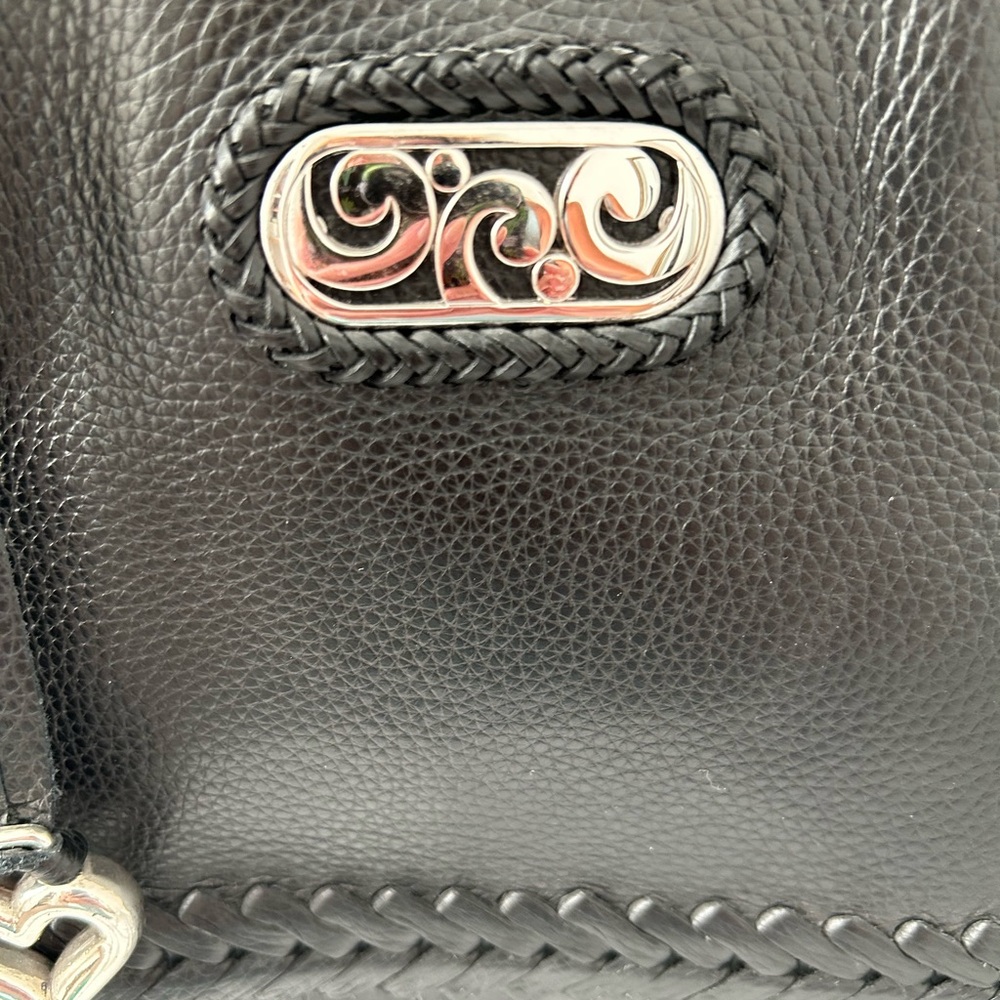 Brighton Black Leather Tote with Heart Charm - Picture 4 of 5